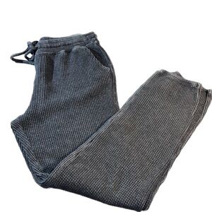 EUC Beyond Yoga Gray Waffle jogger Pockets Drawstring Waist Charcoal Gray S